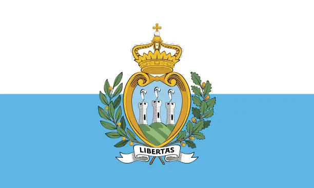 Vector illustration of Vector illustration of the flag of San Marino. Concept of the homeland