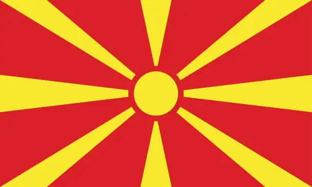 Vector illustration of Vectorial illustration of the flag of the Republic of Macedonia. Concept of the homeland