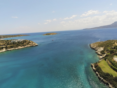 View of the Loutraki beach on Crete island, Greece