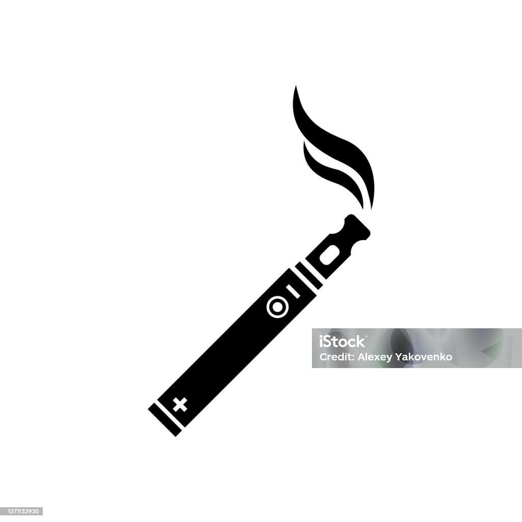 Elektronisch sigaretpictogram. Vape apparaat. Vector op geïsoleerde witte achtergrond. EPS 10 - Royalty-free Elektronische sigaret vectorkunst