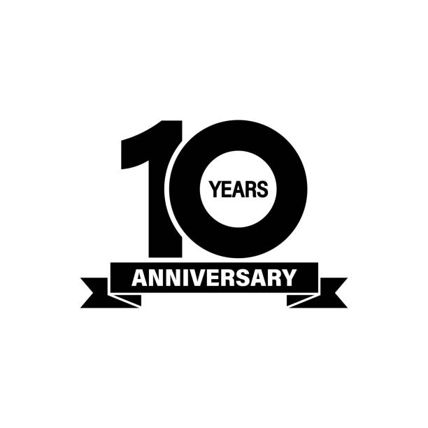 illustrations, cliparts, dessins animés et icônes de bannière anniversaire de 10 ans. vecteur sur fond blanc isolé. eps 10 - banner anniversary vector button