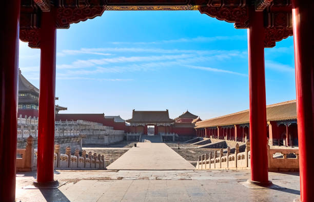 istock The Imperial Palace in Beijing. view through an ancient red gate 1271133902