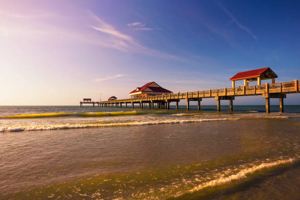 Pier 60 at sunset on a Clearwater Beach in Florida.