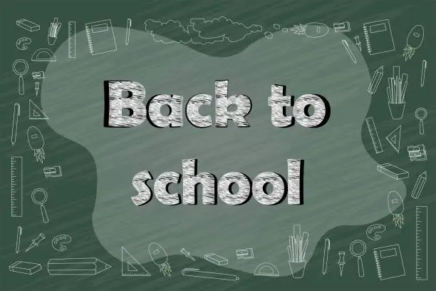 Vector illustration of black board for back toschool