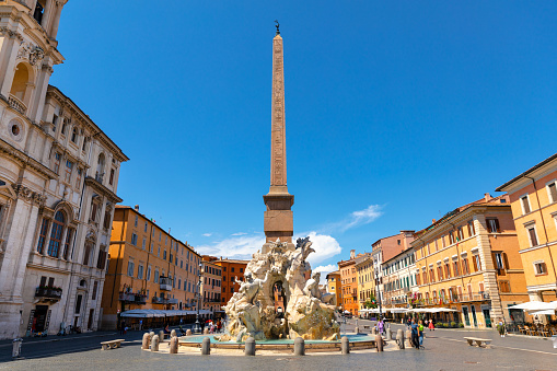 Navona Square in Rome city center\nDowntown district Old Town