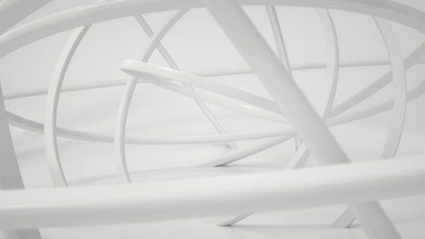 Abstract futuristic background with rings on white background