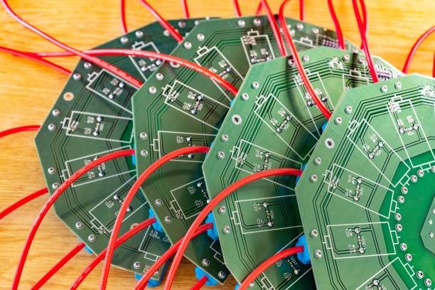 istock Close-up of a large green microcircuit with blue components 1271138853