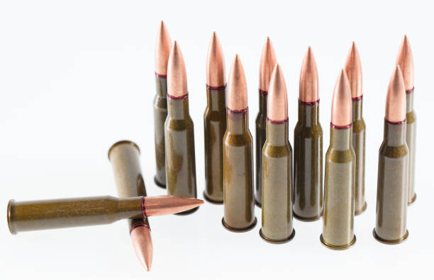 Military 7.62 mm cartridge, Hunting cartridges of caliber, weapon concept Military 7.62 mm cartridge, Hunting cartridges of caliber, weapon concept. ak 47 bullets stock pictures, royalty-free photos & images