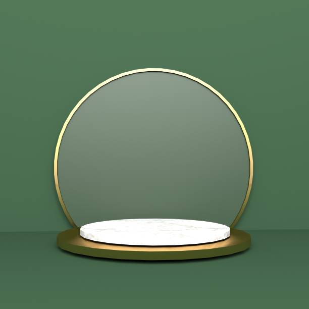 istock Green,Podium mockup scene for product presentation, 3d render, 3d illustration 1271144763