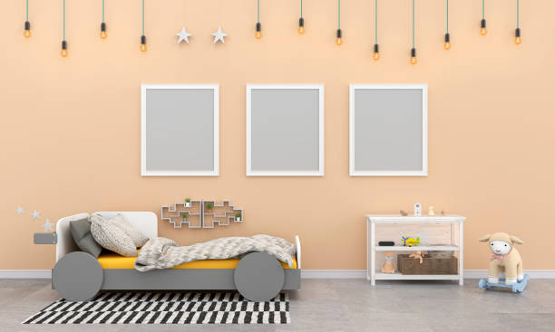 istock kid room cute style brown wall  3D rendering 1271146711
