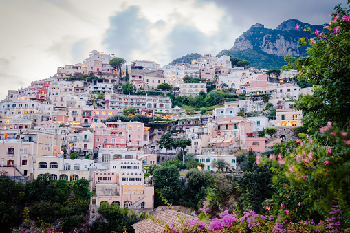 Positano town in Pink Colors