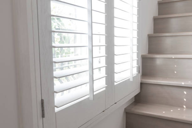 istock Closeup view of window with horizontal blinds. 1271150731