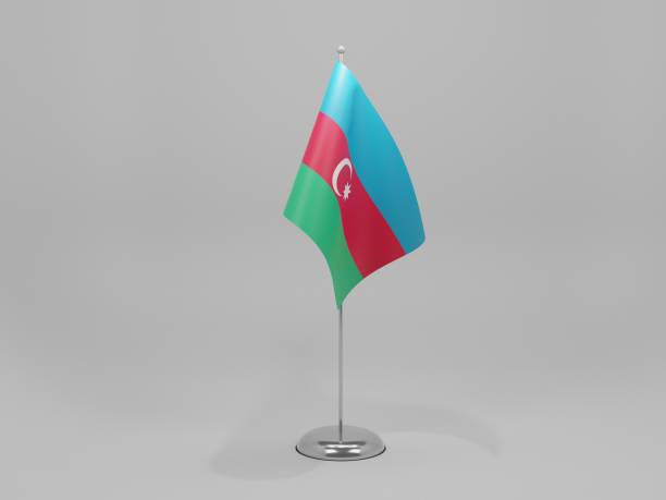istock Azerbaijan National Flag, White Background - 3D Render 1271150804