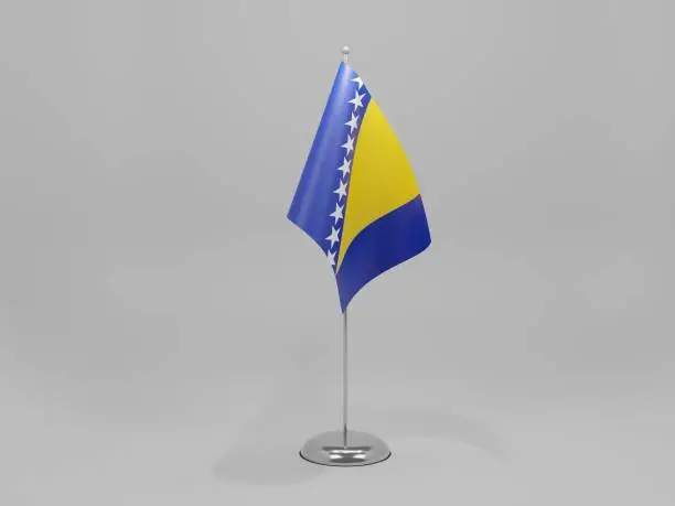 Bosnia-and-Herzegovina National Flag, White Background - 3D Render