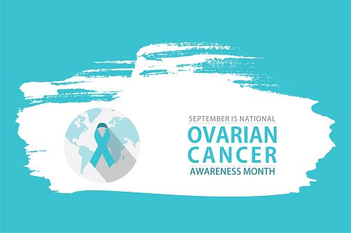 vector illustration of ovarian cancer awareness month poster design