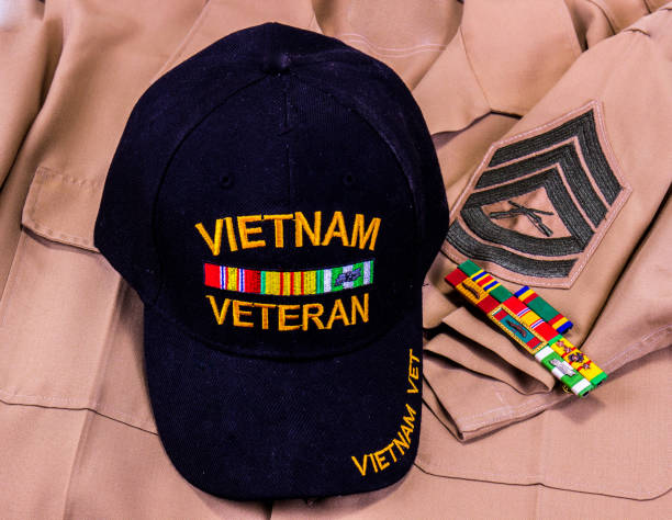 istock Vietnam Veteran Hat & Ribbons On Gunnery Sergeant Shirt 1271152860