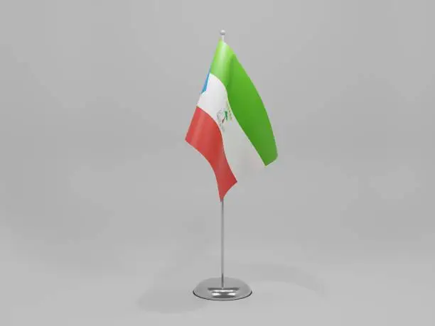 Equatorial Guinea National Flag, White Background - 3D Render