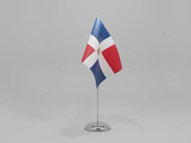 Dominican Republic National Flag, White Background - 3D Render
