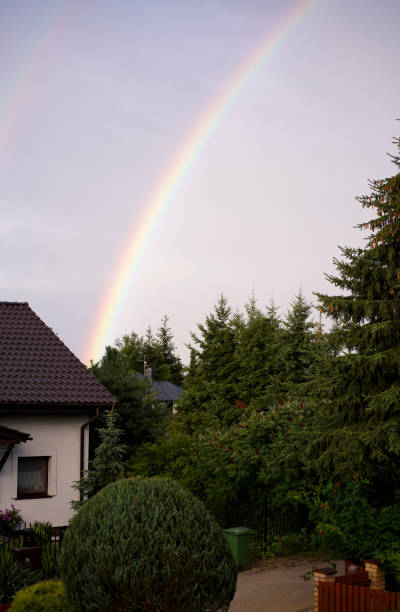 istock rainbow over a building in the countryside 1271155216