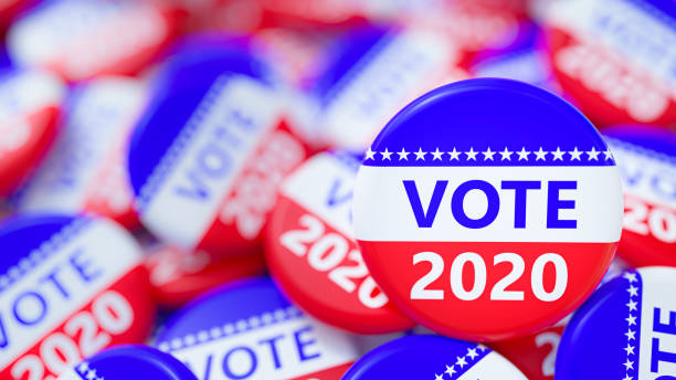 istock Vote election badge button for 2020 background, vote USA 2020 1271156080
