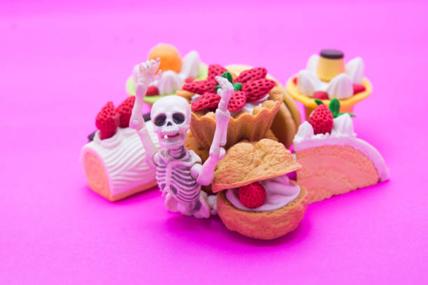 istock Skeleton and bakery, enjoy eating until death 1271160339