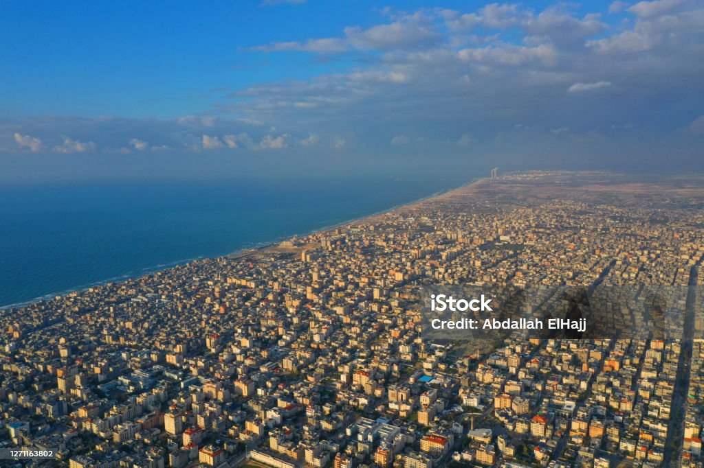 Gaza from the air Gaza City, aerial photography by abdallah ElHajj Gaza City Stock Photo