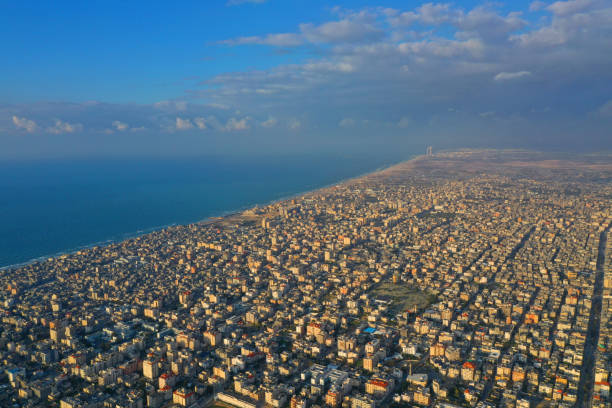 Gaza from the air Gaza City, aerial photography by abdallah ElHajj gaza strip photos stock pictures, royalty-free photos & images