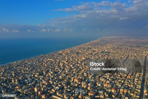 Gaza From The Air Stock Photo - Download Image Now - Gaza City, Drone Point of View, Palestinian Territories