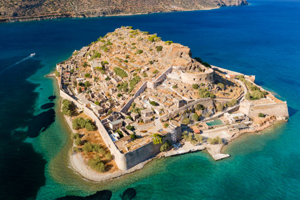 istock Aerial drone view of Spinalonga island 1271166900