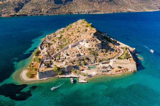 istock Aerial drone view of Spinalonga island 1271167102