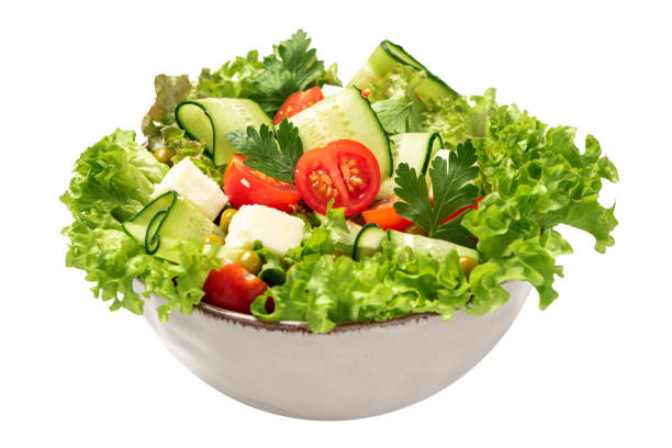 istock Vegetable salad in a bowl isolated on a white background 1271171786