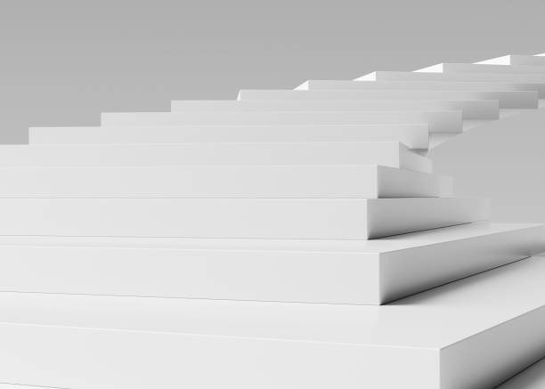 istock White stairs 3d rendering. Staircase minimal background. Abstract ladder product display and object placement. 1271174458