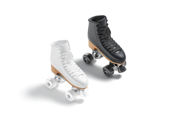 istock Blank black and white roller skates with wheels mockup, isolated 1271176577