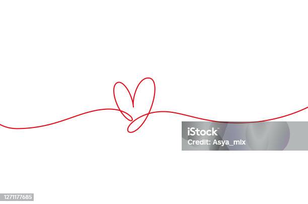 Ilustración de Línea Mono En Forma De Corazón Icono De Línea Continua Elemento Caligráfico Dibujado A Mano Imágenes Prediseñadas De Florecimiento y más Vectores Libres de Derechos de Símbolo en forma de corazón