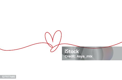 istock Heart shape mono line. Continuous line icon, hand drawn calligraphic element. Flourish clipart. 1271177685