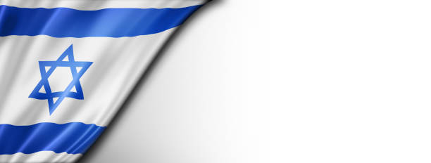 Israeli flag isolated on white banner Israel flag isolated on white. Horizontal panoramic banner. israeli flag photos stock pictures, royalty-free photos & images