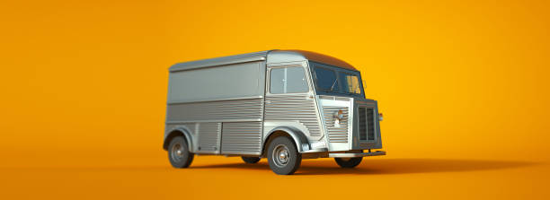 istock Vintage van yellow background 1271182187