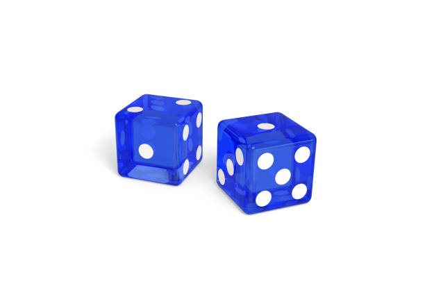 istock Two blue dice isolated on white background. 3d illustration. 1271187167