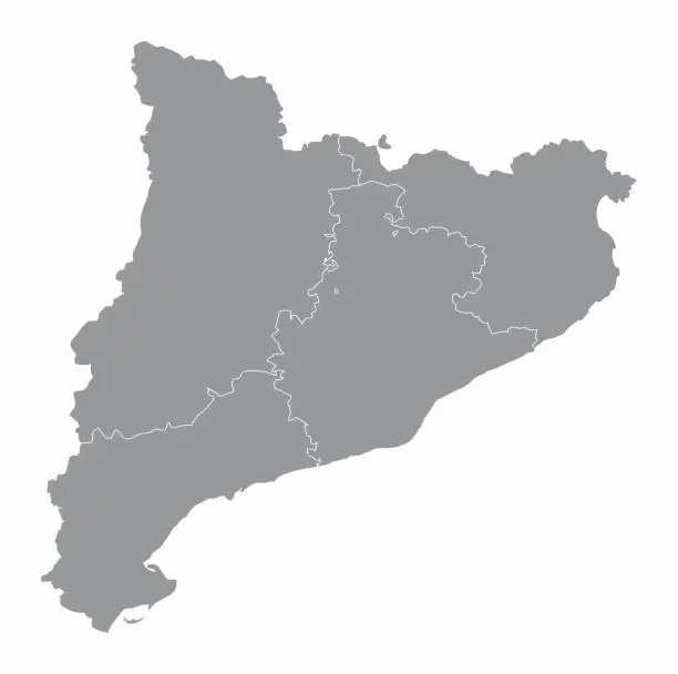 Vector illustration of Catalonia region map