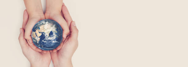 istock Earth globe in family hands. World safety 1271196304