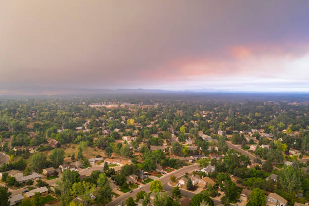 istock wildfire smoke from Cameron Peak Fire over Fort Collins 1271204546