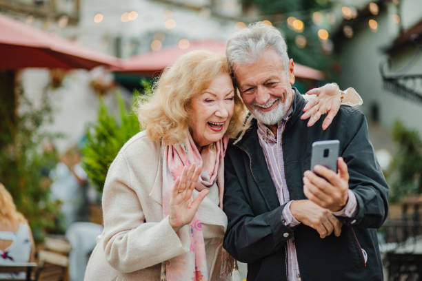 istock Lovely senior couple on a video call 1271206175