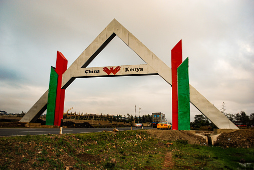 On the road near the Kenyan capital Nairobi is this monument meant to demonstrate the growing presence of Chinese investors in Kenya.