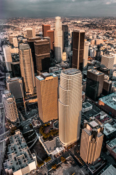 istock Los Angeles skyline aerial view 1271209619