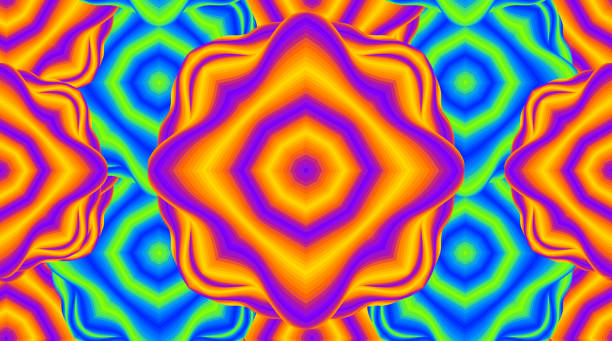 istock Op Art retro futuristic background. Optical illusion 80s background. 3D illustration. 1271210028