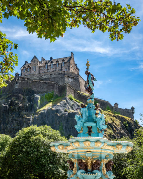 The Culzean castle, with renaissance fountain.