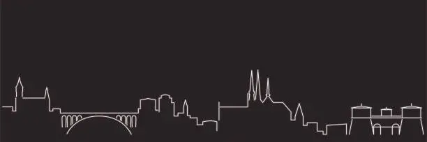 Vector illustration of Luxembourg Single Line Simple Minimalist Skyline