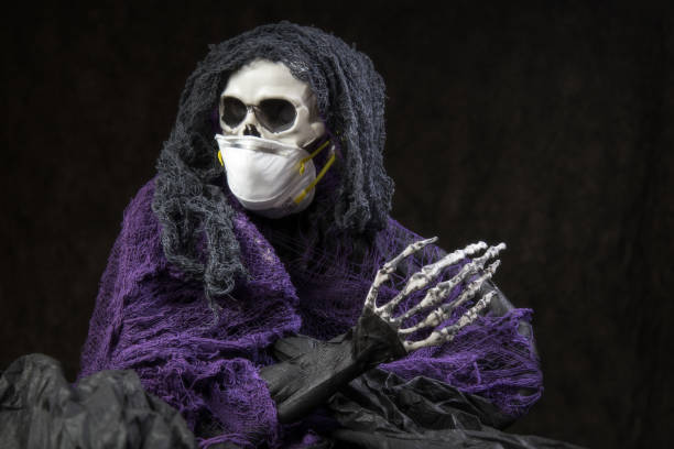 Skeleton Wearing a N95 Protective Face Mask