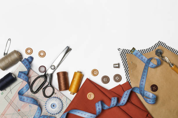 istock Set of different sewing items isolated on white background 1271216041