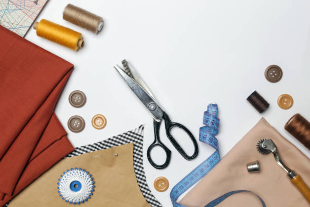 istock Set of different sewing items isolated on white background 1271216759